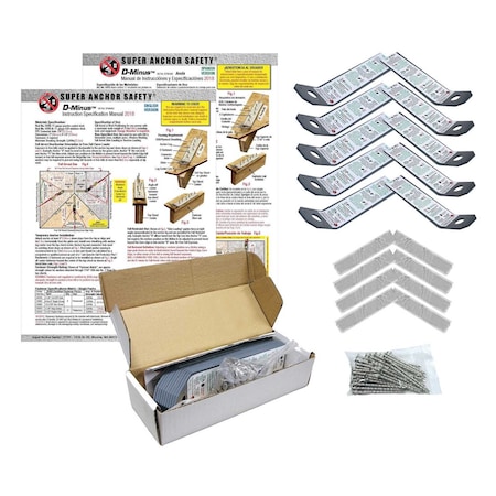 Super Anchor Safety D-Minus Anchor Gray 11ga Steel. Includes Fasteners and Butyl Flashing Strips. 10pc Retail Box 1075
